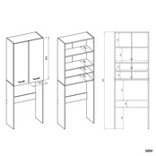 Wasmachine ombouw kast creme DD