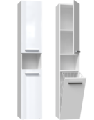 Badkamermeubel-Badkamerkast-Opbergkast Met Wasmand-kolomkast met wasmand nel 3 glans Badkamermeubel-Badkamerkast-Opbergkast Met Wasmand-kolomkast met wasmand nel 3 glans