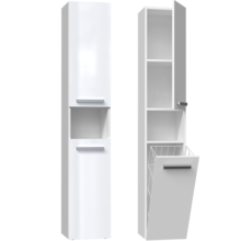 kolomkast glans nel 3 met wasmand wit