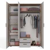 Kledingkast creme 150x55x200 2 lades