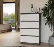 Ladekast M 4 lades antraciet wit 70 cm breed