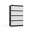 Maxy-shop Ladekast M 4 lades antraciet wit 70 cm breed