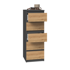 Ladenkastje W5 antraciet eiken