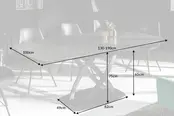 Maxy Shop Uitschuifbare Eetkamertafel - Ovaal Antraciet Keramiek Gehard Glas 130-190cm