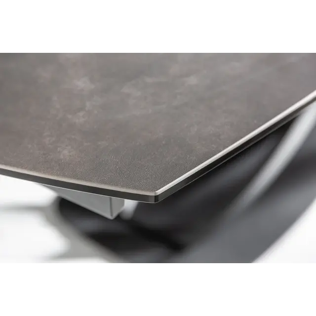 Maxy Shop Uitschuifbare Eetkamertafel - Ovaal Antraciet Keramiek Gehard Glas 130-190cm