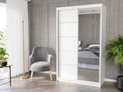 Schuifdeurkast met spiegel wit 120  x 218 x 60 cm