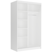 Schuifdeurkast met spiegel wit 120  x 218 x 60 cm