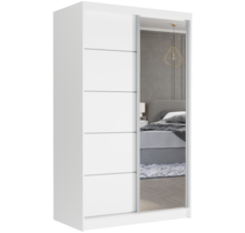 Schuifdeurkast met spiegel wit 120  x 218 x 60 cm