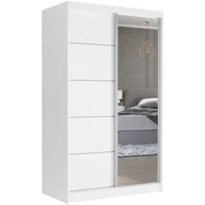 Schuifdeurkast vega120 met spiegel wit