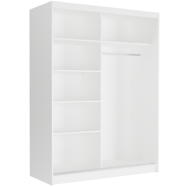 Schuifdeurkast rivano met spiegel wit 150  x 200 x 60 cm