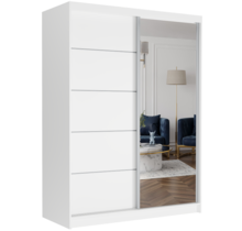 Schuifdeurkast rivano met spiegel wit 150  x 200 x 60 cm