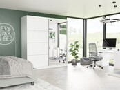 Schuifdeurkast tivaro met spiegel wit 200  x 218 x 60 cm