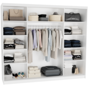 Schuifdeurkast norvio  met spiegel wit 250  x 218 x 60 cm