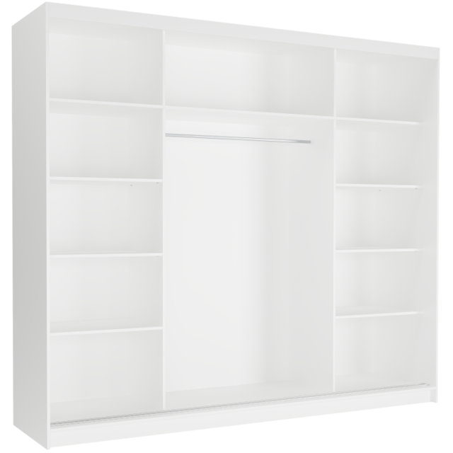 Schuifdeurkast norvio  met spiegel wit 250  x 218 x 60 cm