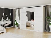 Schuifdeurkast norvio  met spiegel wit 250  x 218 x 60 cm