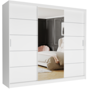 Schuifdeurkast norvio  met spiegel wit 250  x 218 x 60 cm