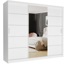 Schuifdeurkast norvio  met spiegel wit 250  x 218 x 60 cm