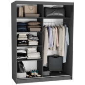 Schuifdeurkast rivano met spiegel grijs 150  x 200 x 60 cm