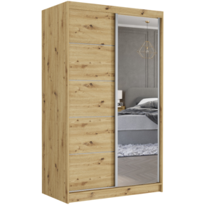 Schuifdeurkast vega met spiegel eiken 120 breed