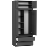 Kledingkast antraciet XL 2 lades