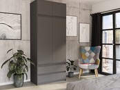 Kledingkast antraciet XL 2 lades