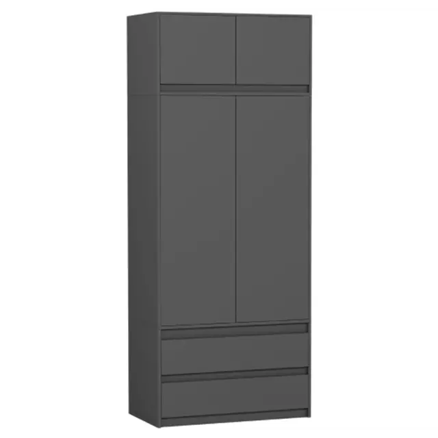 Kledingkast antraciet XL 2 lades