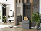 Halkast Met Kapstok  en spiegel antraciet