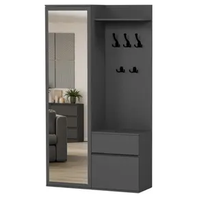 Halkast Met Kapstok  en spiegel antraciet