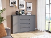 Dressoir - 138 cm 4 lades  antraciet 2D4S  -