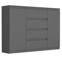 Dressoir - 138 cm 4 lades  antraciet 2D4S  -