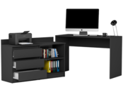 Hoekbureau antraciet met 3  lades