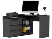 Hoekbureau antraciet met 3  lades