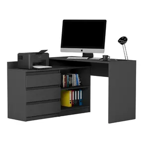 Hoekbureau antraciet
