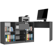Hoekbureau antraciet links en rechts