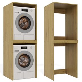 Wasmachine/wasdroger kast eiken kleur