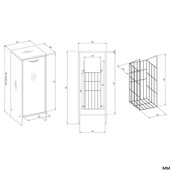 Badkamerkast met wasmand wit