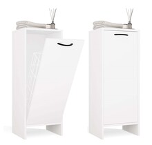 Badkamerkast met wasmand wit