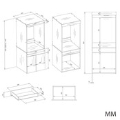 Wasmachine of wasdroger kast met lade wit