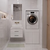 Wasmachine of wasdroger kast met lade wit