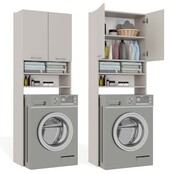 Wasmachine ombouw creme met zij kast