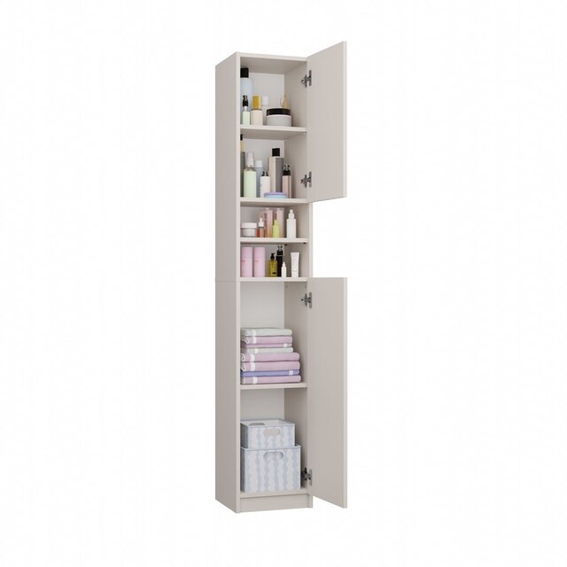 Wasmachine ombouw creme met zij kast