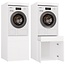 Maxy-shop Wasmachine en wasdroger kast met lade wit set van 2