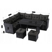 Dallas lounge set zwart