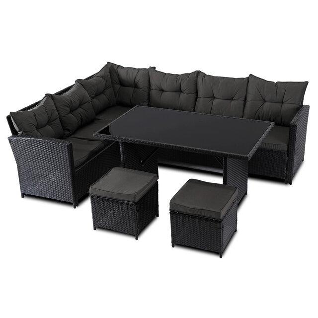 Dallas lounge set zwart