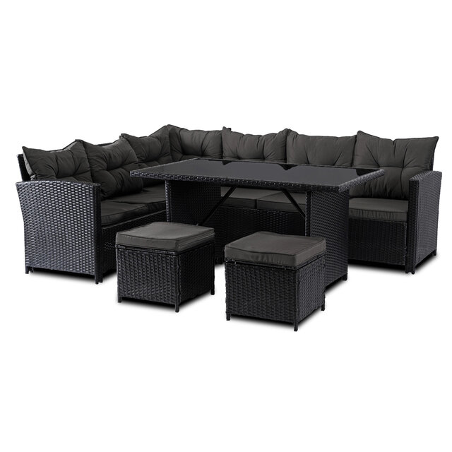 Dallas lounge set zwart