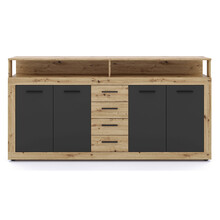 Dressoir  Antraciet Eiken 4D4S