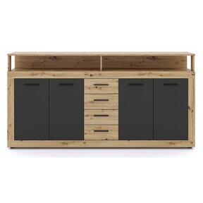 Dressoir  Antraciet Eiken 4D4S