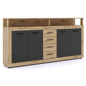 Dressoir  190 cm Breed-Antraciet Eiken