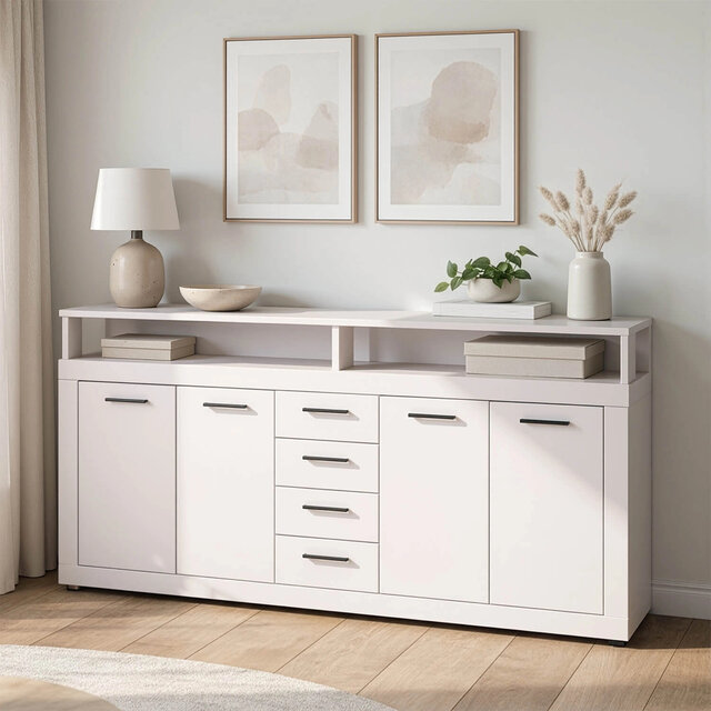 Dressoir  190 cm Breed creme