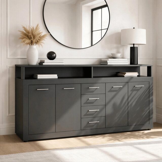 Dressoir  190 cm Breed Antraciet